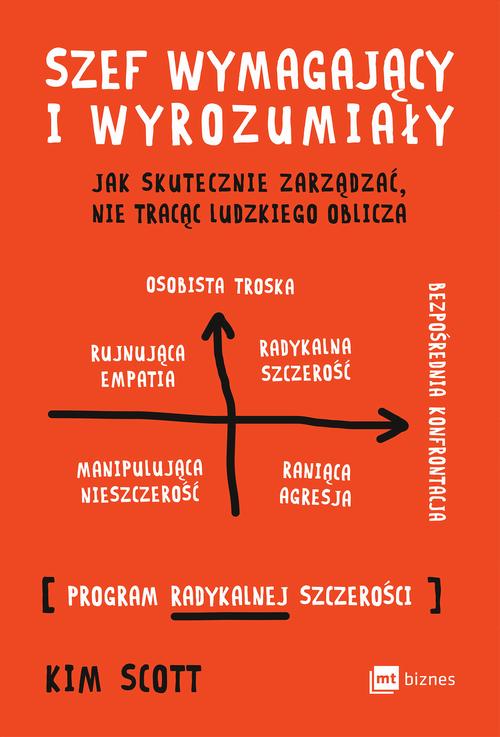Tytuł: Szef wymagający i wyrozumiały
Autor: Kim Scott
Wydawnictwo: MT Biznes
Formaty: EPUB, MOBI
