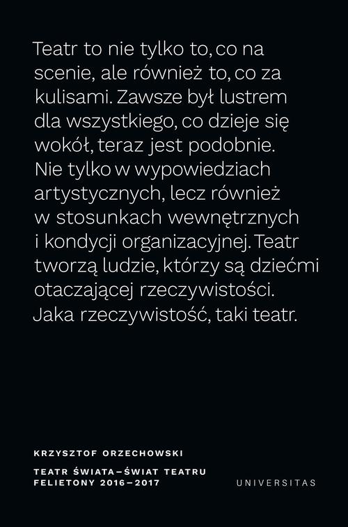 Teatr świata - świat teatru Felietony 2016-2017 — okładka e-booka
