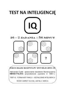 Tytuł: Test na inteligencję
Autor: Aleksander Dydel
Wydawnictwo: Ebookowo
Formaty: PDF