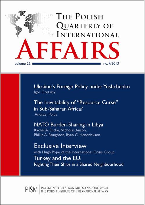 The Polish Quarterly of International Affairs 4/2013 — okładka wydania