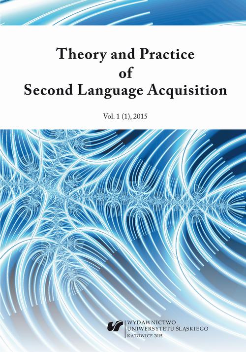 Theory and Practice of Second Language Acquisition 2015. Vol. 1 (1) — okładka wydania