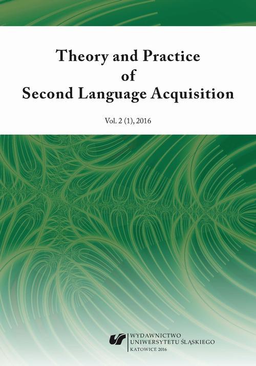 Theory and Practice of Second Language Acquisition 2016. Vol. 2 (1) — okładka wydania