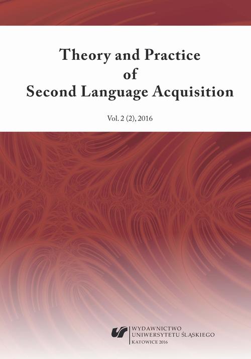 Theory and Practice of Second Language Acquisition 2016. Vol. 2 (2) — okładka wydania