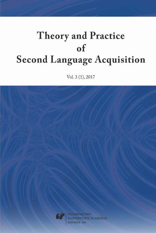 Theory and Practice of Second Language Acquisition 2017. Vol. 3 (1) — okładka wydania