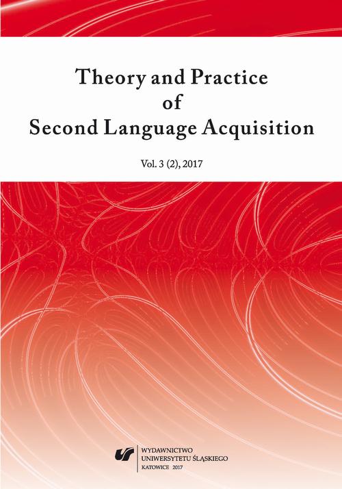 Theory and Practice of Second Language Acquisition 2017. Vol. 3 (2) — okładka wydania
