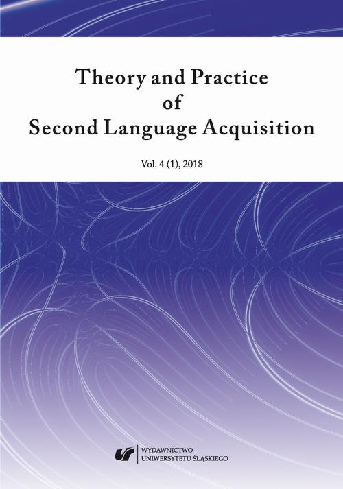 Theory and Practice of Second Language Acquisition 2018. Vol. 4 (1) — okładka wydania