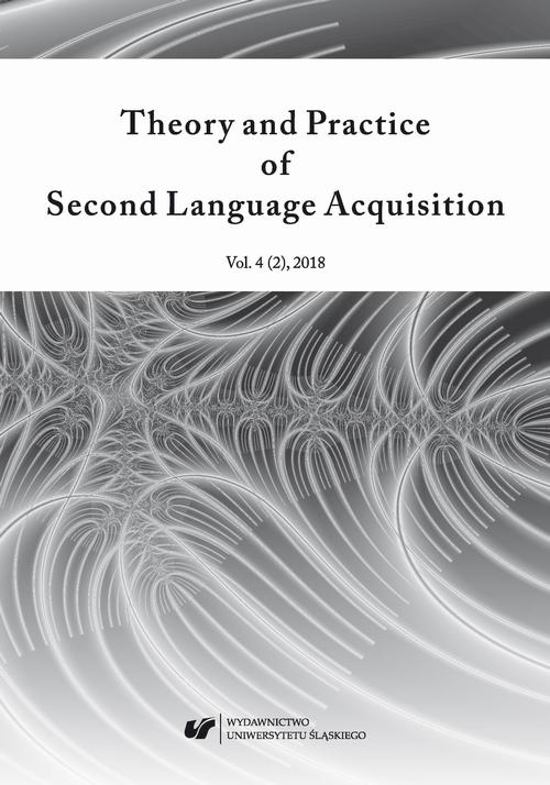 Theory and Practice of Second Language Acquisition 2018. Vol. 4 (2) — okładka wydania
