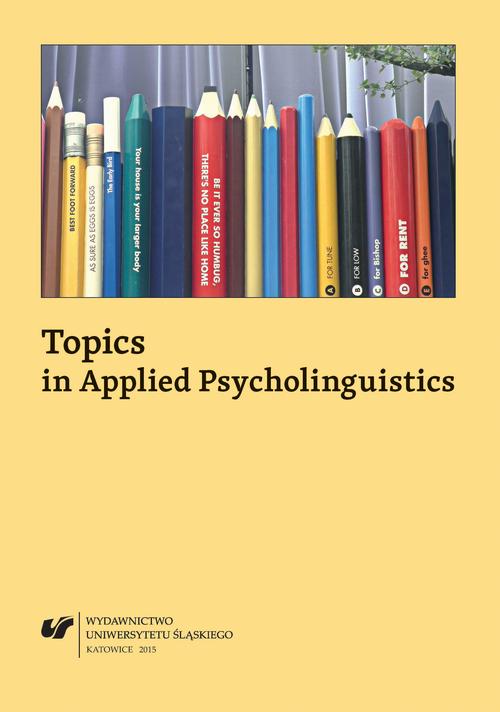 Topics in Applied Psycholinguistics — okładka e-booka