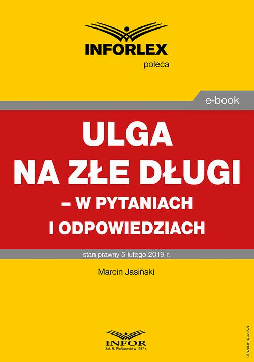 Ulga na złe długi – w pytaniach i odpowiedziach — okładka e-booka