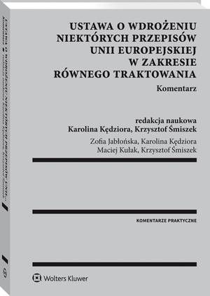 Ustawa o wdrożeniu niektórych przepisów Unii Europejskiej w zakresie równego traktowania. Komentarz — okładka e-booka