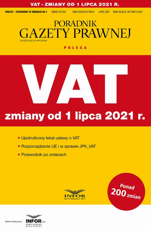 VAT zmiany od 1 lipca 2021 — okładka e-booka