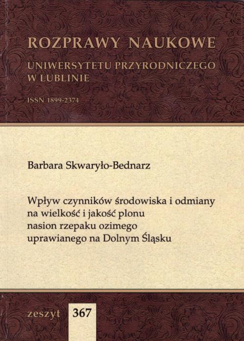 Tytuł: Wpływ czynników środowiska i odmiany na wielkość i jakość plonu nasion rzepaku ozimego uprawianego na Dolnym Śląsku
Autor: Barbara Skwaryło-Bednarz
Wydawnictwo: Uniwersytet Przyrodniczy w Lublinie
Formaty: PDF