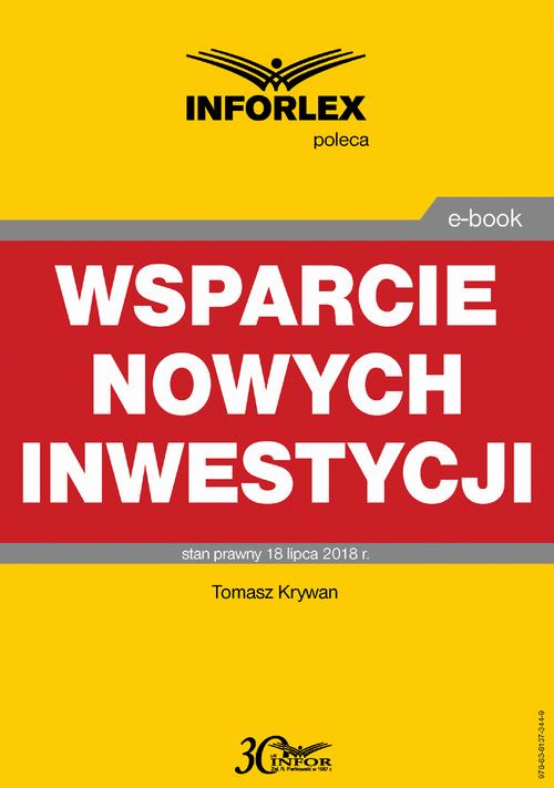 Wsparcie nowych inwestycji — okładka e-booka