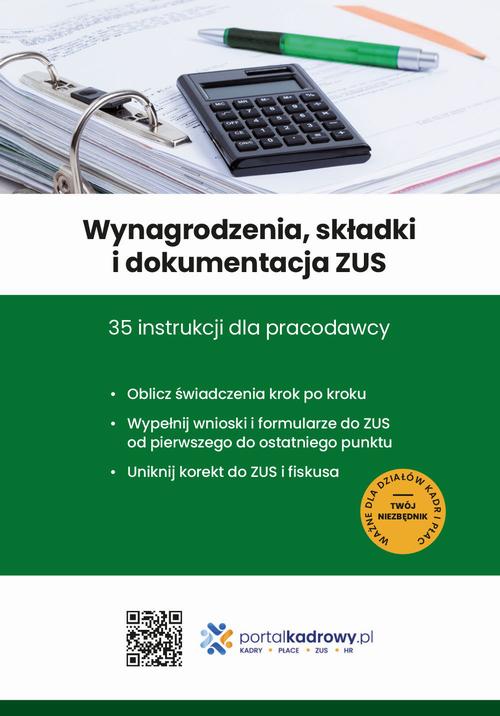 Wynagrodzenia, składki i dokumentacja ZUS 35 instrukcji dla pracodawcy — okładka e-booka