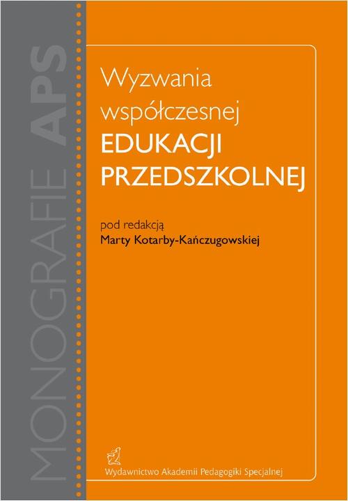 Tytuł: Wyzwania współczesnej edukacji przedszkolnej
Autor: 
Wydawnictwo: Akademia Pedagogiki Specjalnej
Formaty: PDF