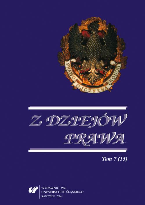 Tytuł: Z Dziejów Prawa. T. 7 (15)
Autor: 
Wydawnictwo: Wydawnictwo Uniwersytetu Śląskiego
Formaty: PDF