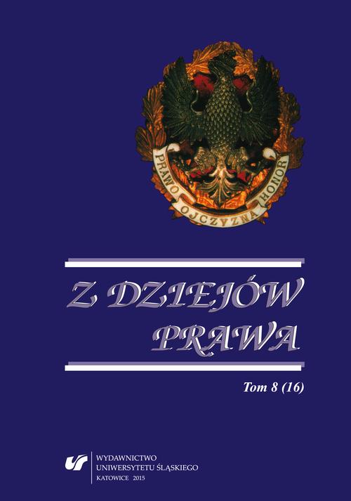 Tytuł: Z Dziejów Prawa. T. 8 (16)
Autor: 
Wydawnictwo: Wydawnictwo Uniwersytetu Śląskiego
Formaty: PDF