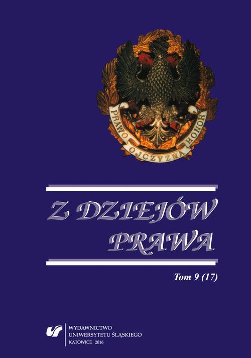 Tytuł: Z Dziejów Prawa. T. 9 (17)
Autor: 
Wydawnictwo: Wydawnictwo Uniwersytetu Śląskiego
Formaty: PDF