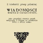 Z historii prasy polskiej. „Wiadomości różne Cudzoziemskie” jako przykład rozwoju gazet seryjnych w Polsce na   przełomie XVII i XVIII wieku — okładka e-booka