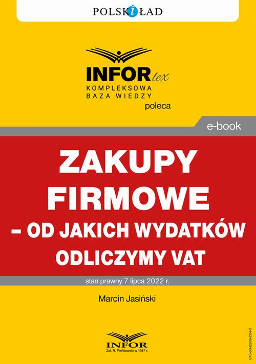 Zakupy firmowe – od jakich wydatków odliczymy VAT — okładka e-booka
