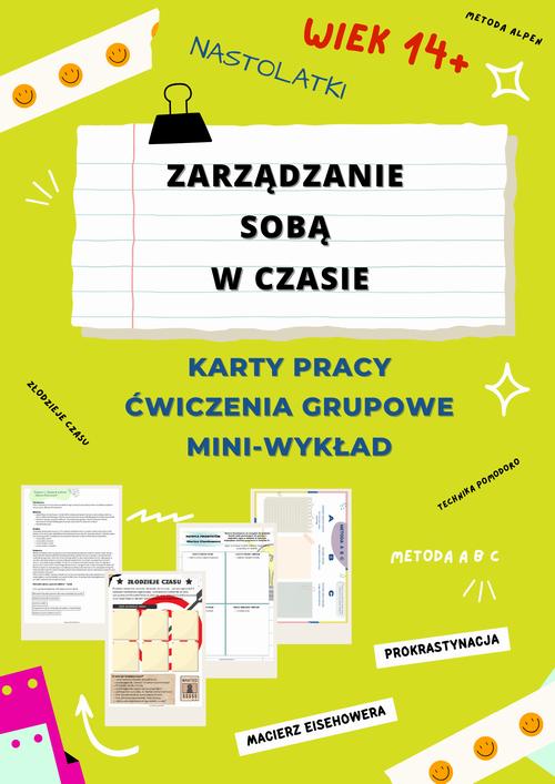 Tytuł: ZARZĄDZANIE SOBĄ W CZASIE DLA NASTOLATKÓW. KARTY PRACY. GRUPOWE ĆWICZENIA. MINI WYKŁAD. E-BOOK
Autor: Katarzyna Płuska
Wydawnictwo: Katarzyna Skoczylas-Płuska
Formaty: PDF
