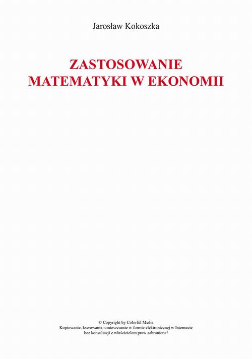 Zastosowanie matematyki w ekonomii — okładka e-booka