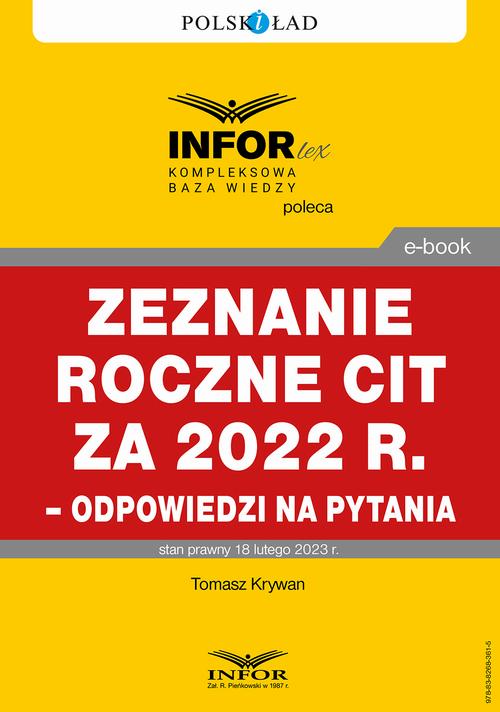 Zeznanie roczne CIT za 2022 r.– odpowiedzi na pytania — okładka
