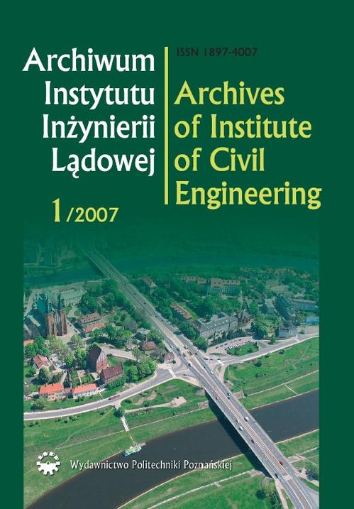 Tytuł: Archiwum Instytutu Inżynierii Lądowej 1/2007
Autor: Praca zbiorowa
Wydawnictwo: Wydawnictwo Politechniki Poznańskiej
Formaty: PDF