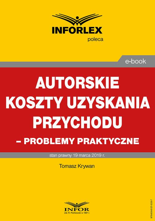 Autorskie koszty uzyskania przychodu – problemy praktyczne — okładka e-booka