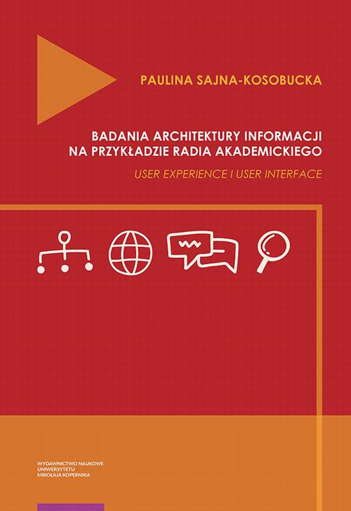Tytuł: Badania architektury informacji na przykładzie radia akademickiego. User Experience i User Interface
Autor: Paulina Sajna-Kosobucka
Wydawnictwo: Wydawnictwo Naukowe UMK
Formaty: PDF