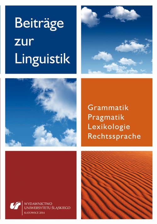 Beiträge zur Linguistik. Grammatik – Pragmatik – Lexikologie – Rechtssprache — okładka e-booka