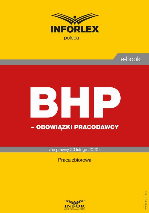 BHP – obowiązki pracodawców — okładka e-booka