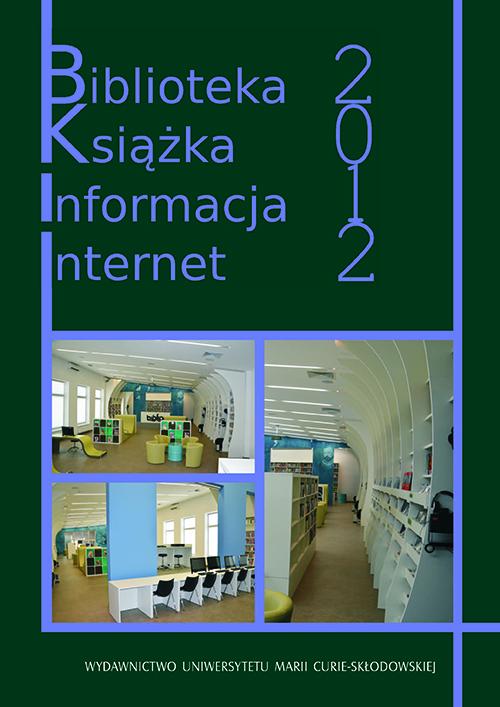 Tytuł: Biblioteka. Książka. Informacja. Internet 2012
Autor: 
Wydawnictwo: UMCS
Formaty: PDF
