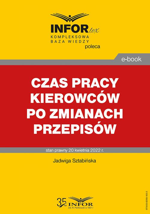 Czas pracy kierowców po zmianach przepisów — okładka e-booka