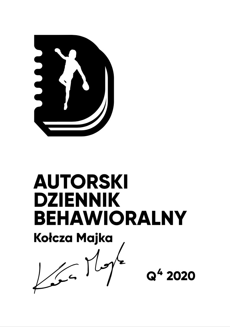 Tytuł: Dziennik Behawioralny Kołcza Majka - Q4 2020 - Wersja PDF
Autor: Michał Wawrzyniak
Wydawnictwo: MentalWay
Formaty: PDF