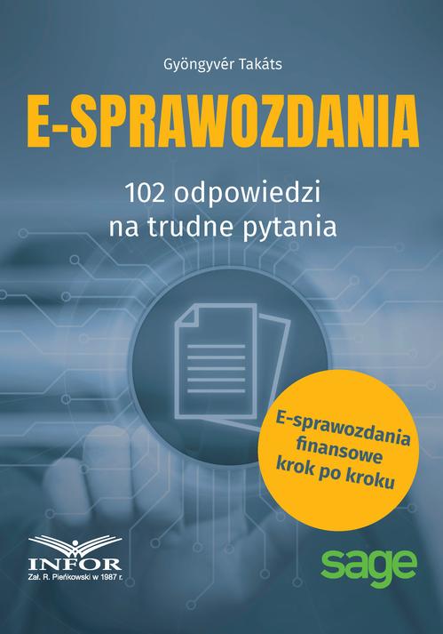 E-Sprawozdania 102 odpowiedzi na trudne pytania — okładka e-booka