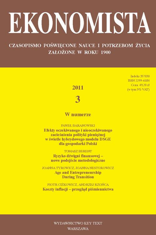 Tytuł: Ekonomista 2011 nr 3
Autor: Praca zbiorowa
Wydawnictwo: Key Text
Formaty: PDF