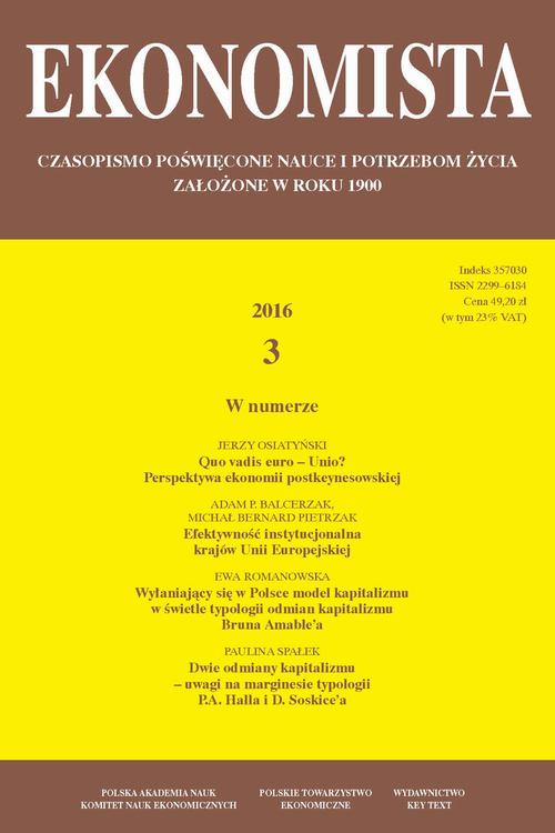 Tytuł: Ekonomista 2016 nr 3
Autor: Praca zbiorowa
Wydawnictwo: Key Text
Formaty: PDF