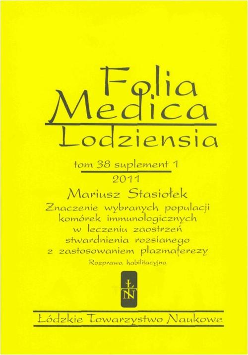 Tytuł: Folia Medica Lodziensia t. 38 suplement 1 2011
Autor: Mariusz Stasiołek
Wydawnictwo: Łódzkie Towarzystwo Naukowe
Formaty: PDF