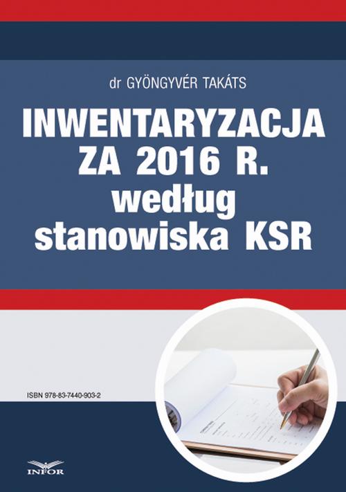 Inwentaryzacja za 2016 r. według stanowiska KSR — okładka