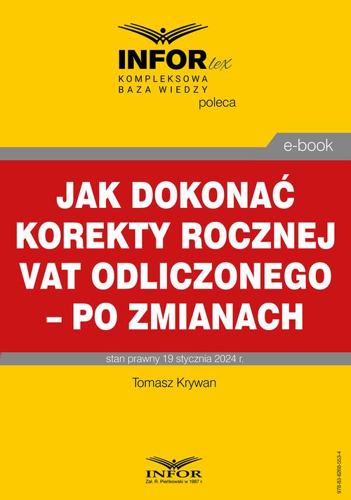 Jak dokonać korekty rocznej odliczonego VAT – po zmianach — okładka e-booka