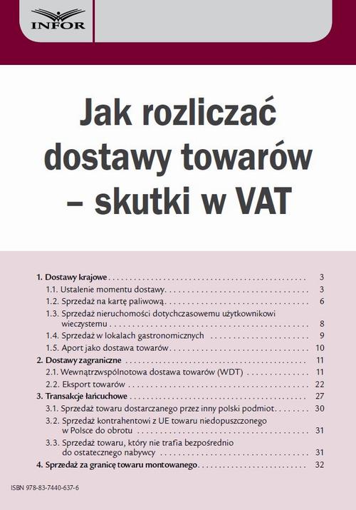 Jak rozliczać dostawy towarów – skutki w VAT — okładka e-booka