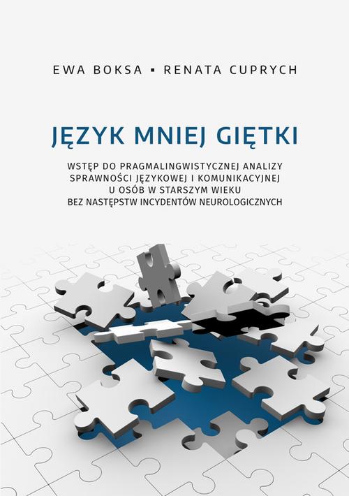 Tytuł: Język mniej giętki. Wstęp do pragmalingwistycznej analizy sprawności językowej i komunikacyjnej u osób w starszym wieku bez następstw incydentów neurologicznych
Autor: Ewa Boksa, Renata Cuprych
Wydawnictwo: Uniwersytet Jana Kochanowskiego
Formaty: PDF