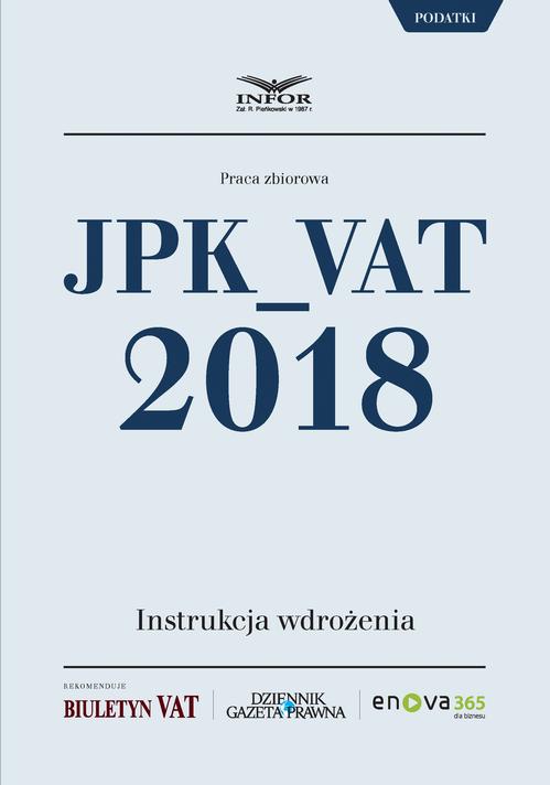JPK_VAT 2018. Instrukcja wdrożenia — okładka e-booka