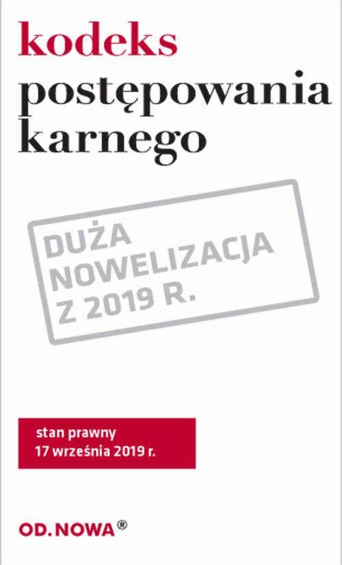 Kodeks postępowania karnego. Stan prawny 17 września 2019r. — okładka e-booka