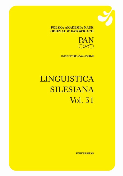Linguistica Silesiana, vol. 31 — okładka e-booka