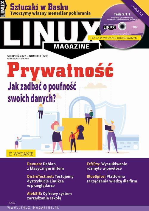 Tytuł: Linux Magazine (sierpień 2022)
Autor: Praca zbiorowa
Wydawnictwo: Wiedza i Praktyka
Formaty: PDF, EPUB, MOBI
