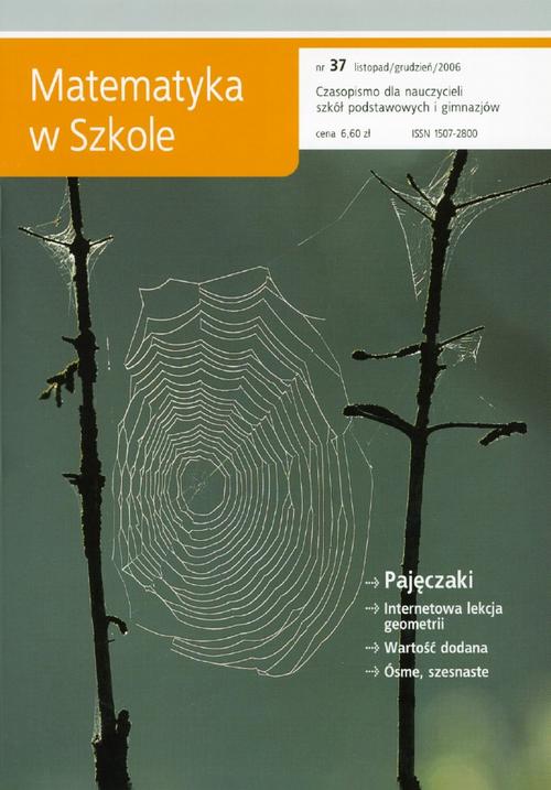 Tytuł: Matematyka w Szkole. Czasopismo dla nauczycieli szkół podstawowych i gimnazjów. Nr 37
Autor: Praca zbiorowa
Wydawnictwo: Gdańskie Wydawnictwo Oświatowe
Formaty: PDF
