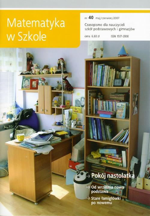 Tytuł: Matematyka w Szkole. Czasopismo dla nauczycieli szkół podstawowych i gimnazjów. Nr 40
Autor: Praca zbiorowa
Wydawnictwo: Gdańskie Wydawnictwo Oświatowe
Formaty: PDF