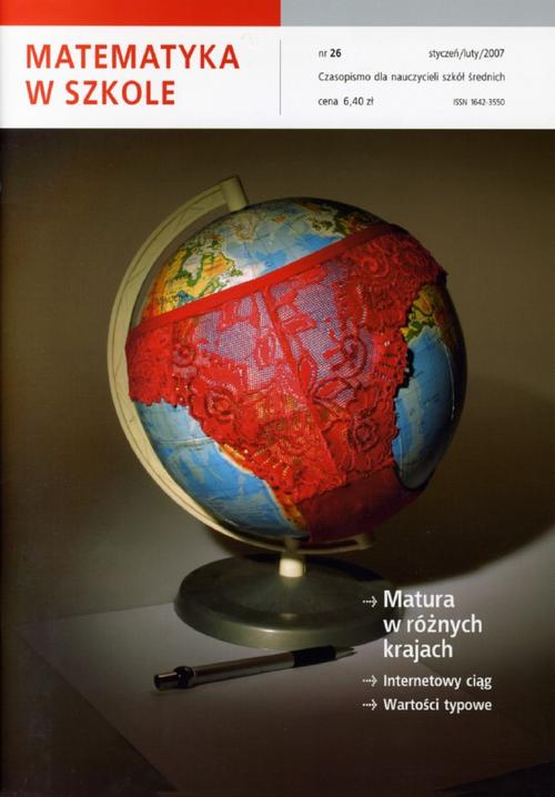 Tytuł: Matematyka w Szkole. Czasopismo dla nauczycieli szkół średnich. Nr 26
Autor: Praca zbiorowa
Wydawnictwo: Gdańskie Wydawnictwo Oświatowe
Formaty: PDF